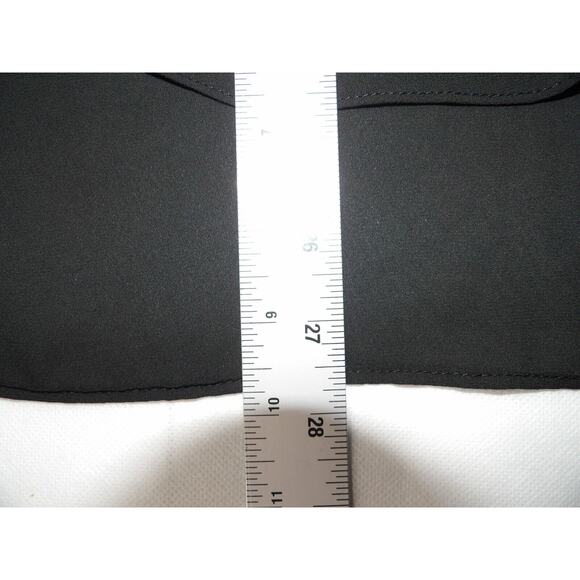 Catherine Malandrino Blouse Medium Black Hi Lo White Trim Career Office Flowy - Picture 7 of 11